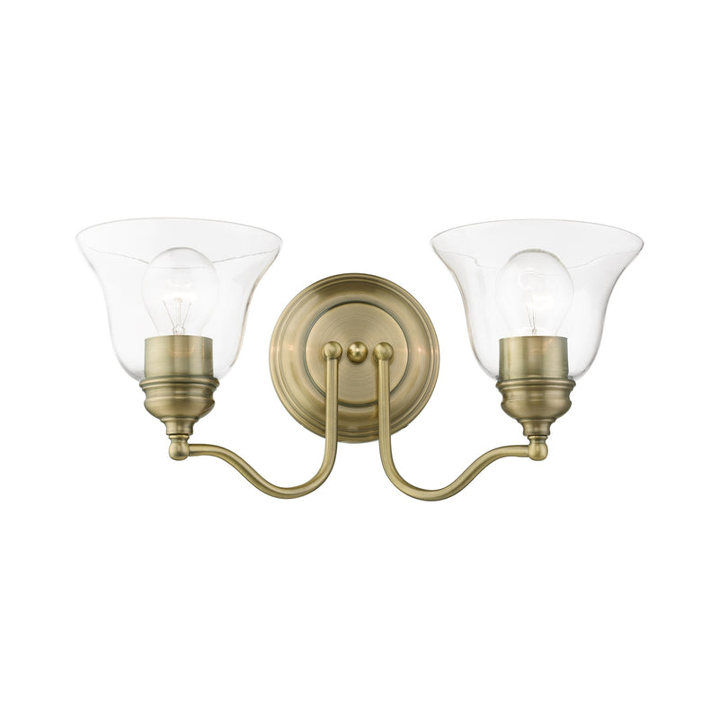 Moreland 2-Light Bath Vanity Light in Antique Brass