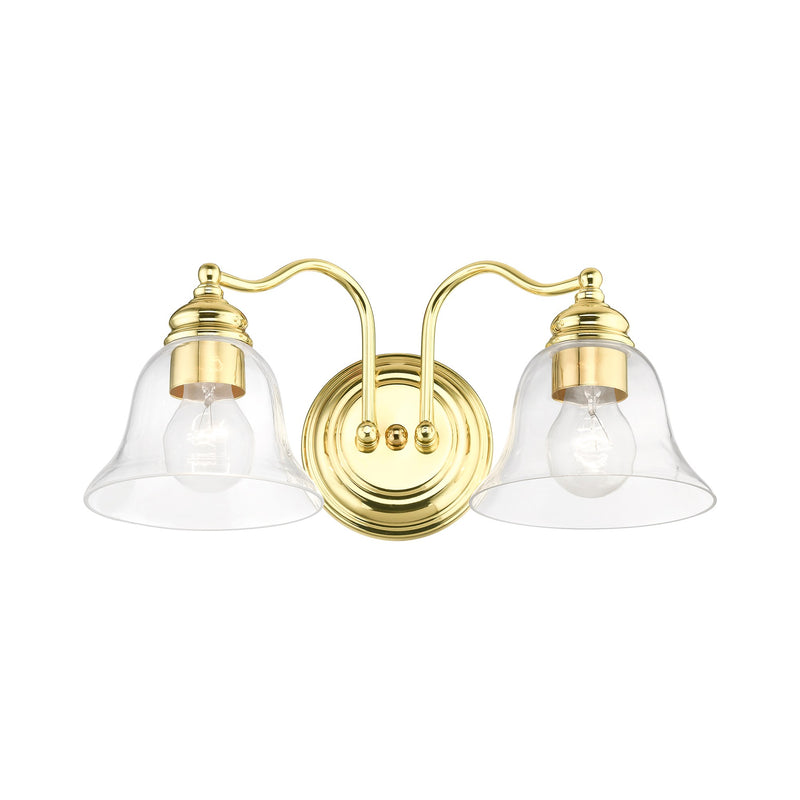 Moreland 2-Light Bath Vanity Light in Polished Brass