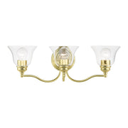 Moreland 3-Light 24" x 7.5" Bath Vanity Light in Polished Brass