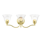 Moreland 3-Light 24" x 7.5" Bath Vanity Light in Polished Brass
