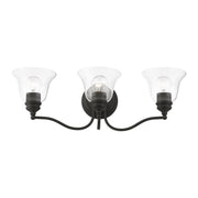 Moreland 3-Light 24" x 7.5" Bath Vanity Light in Black