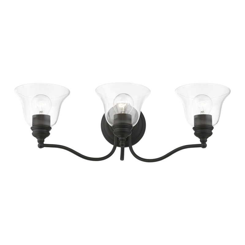 Moreland 3-Light 24" x 7.5" Bath Vanity Light in Black