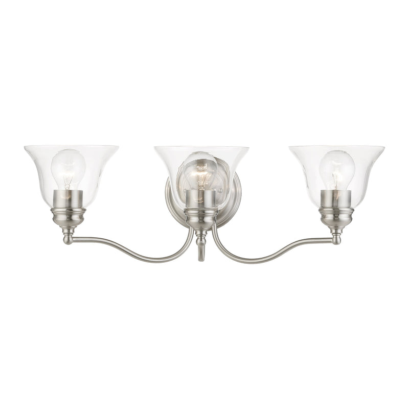 Moreland 3-Light 24" x 7.5" Bath Vanity Light in Brushed Nickel
