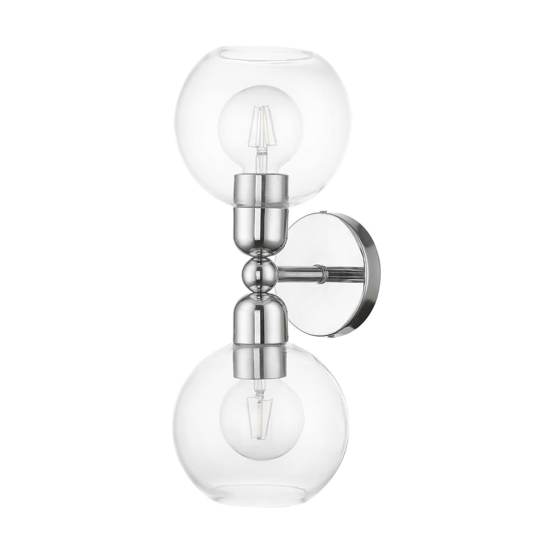 Downtown 2-Light Bath Vanity Light in Polished Chrome