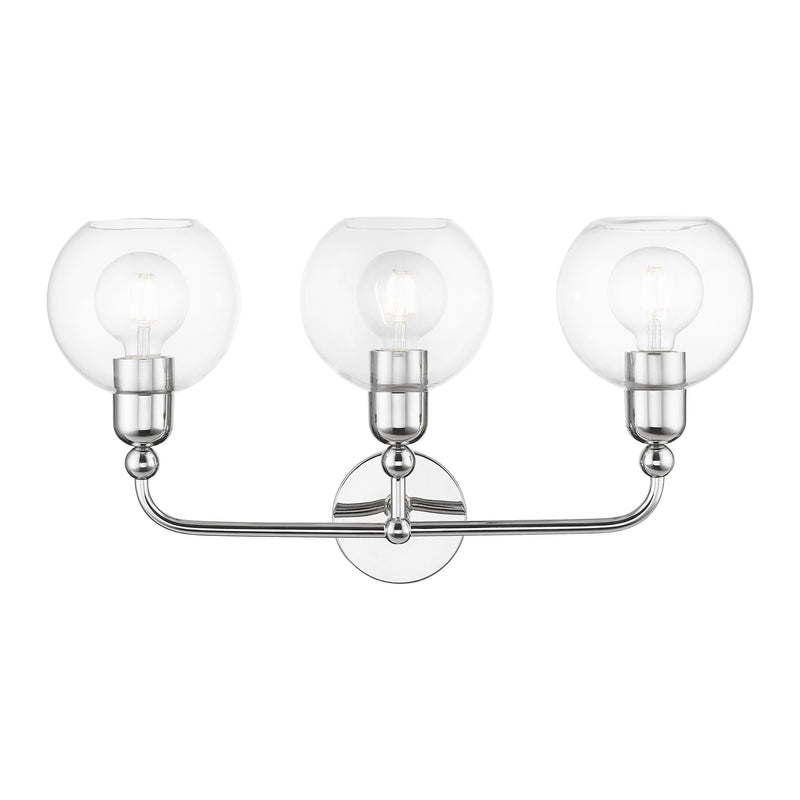 Downtown 3-Light Bath Vanity Light in Polished Chrome