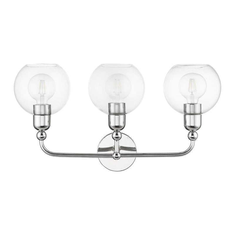 Downtown 3-Light Bath Vanity Light in Polished Chrome