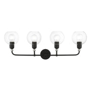 Downtown 4-Light Bath Vanity Light in Black with Brushed Nickel Accents