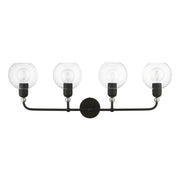 Downtown 4-Light Bath Vanity Light in Black with Brushed Nickel Accents