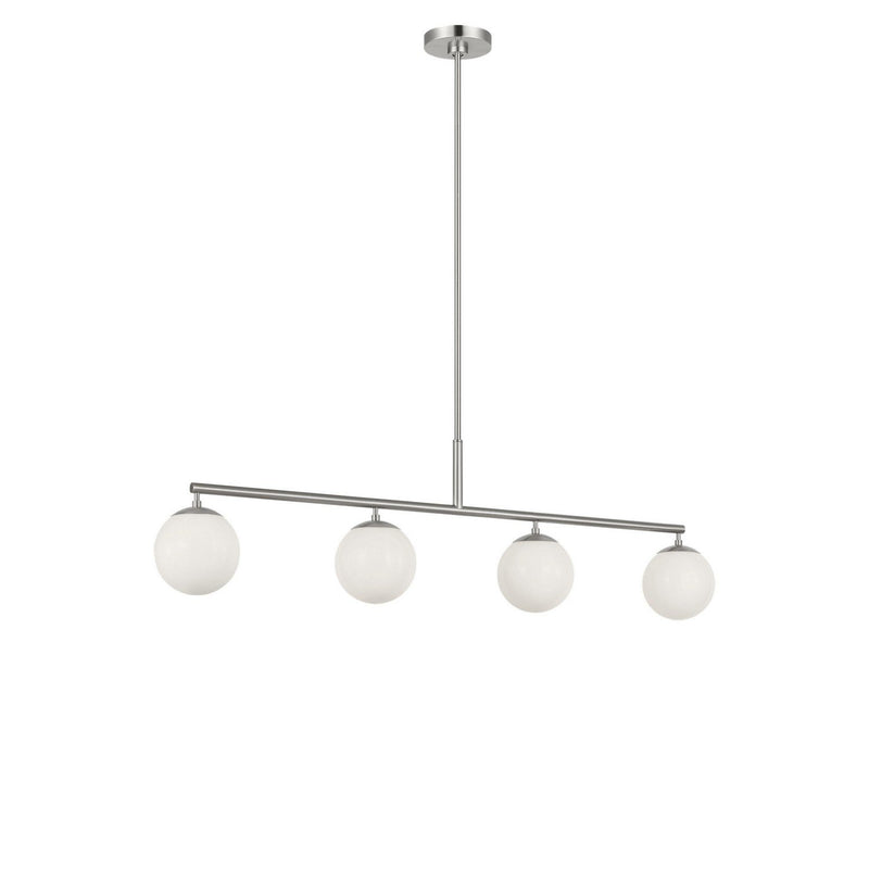 Nube 4-Light Linear Chandelier in Brushed Nickel
