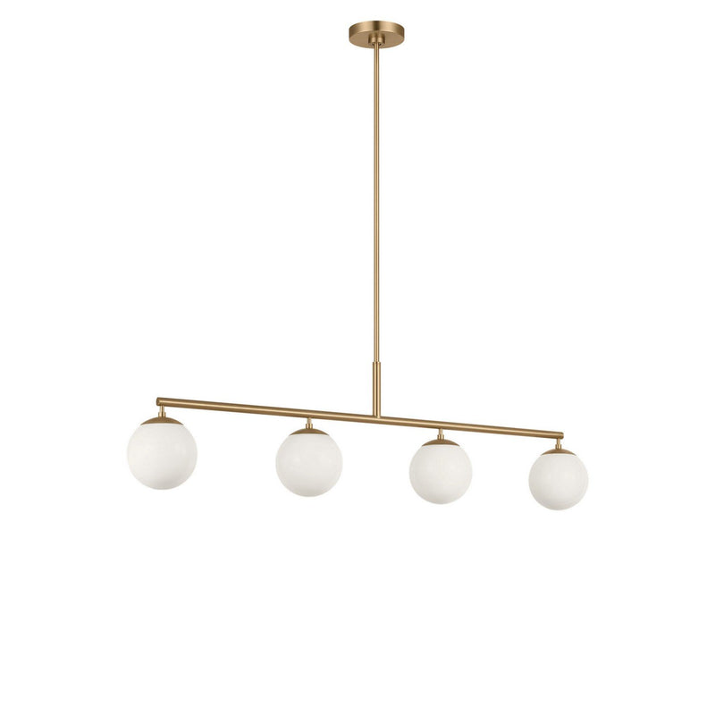 Nube 4-Light Linear Chandelier in Satin Brass
