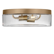 Rhett 2-Light Flush Mount in Satin Brass