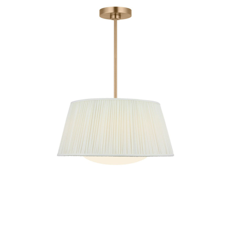 Vilera 3-Light Drum Pendant in Satin Brass