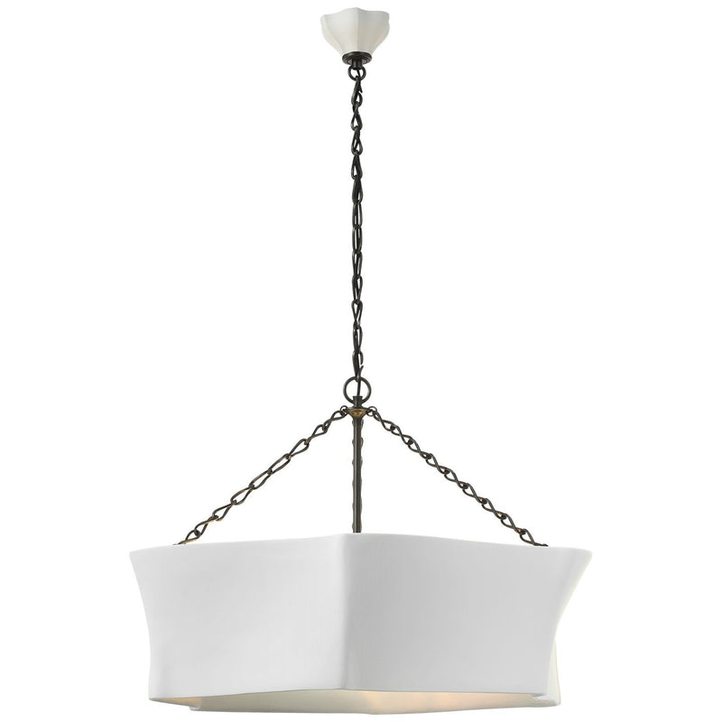 Ayers 31" Sculptural 6-Light Pendant in Bronze and Plaster White