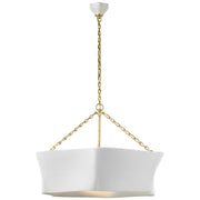 Ayers 31" Sculptural 6-Light Pendant in Hand-Rubbed Antique Brass and Plaster White