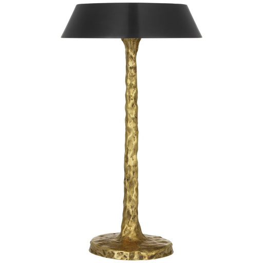 Ilosi 12" Sculpted Rechargeable Table Lamp in Hand-Rubbed Antique Brass