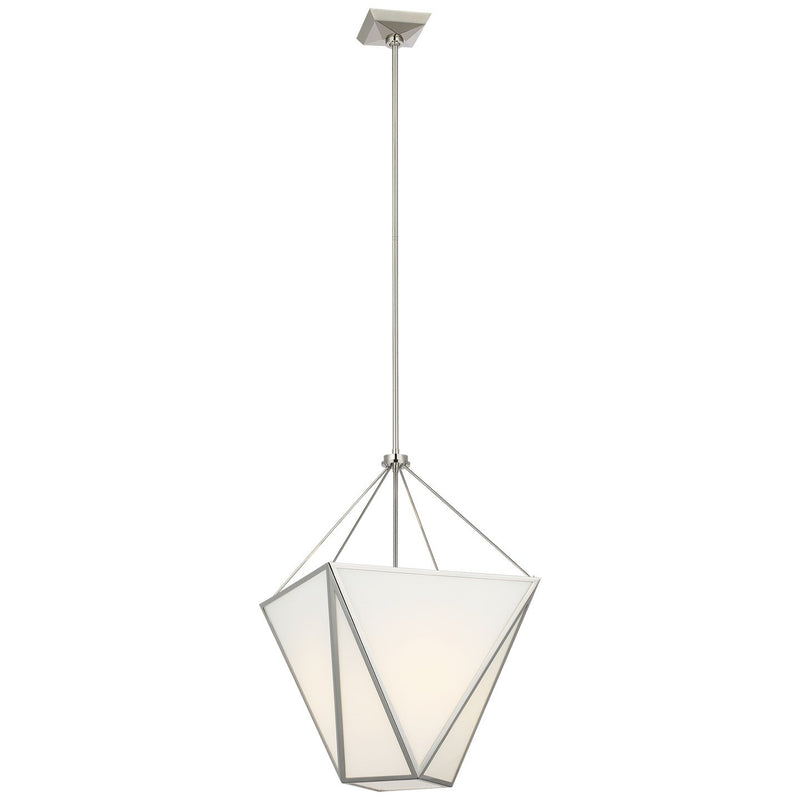 Lorino 17" Tapered Lantern Pendant in Polished Nickel