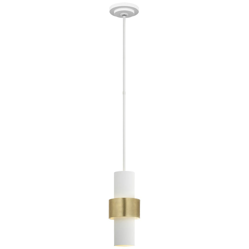 Chalmette 6" Layered Mini Pendant in Plaster White and Gild