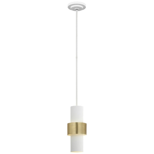 Chalmette 6" Layered Mini Pendant in Plaster White and Gild