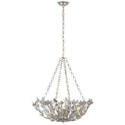 Farfalle 30" Basket 8-Light Pendant in Burnished Silver Leaf
