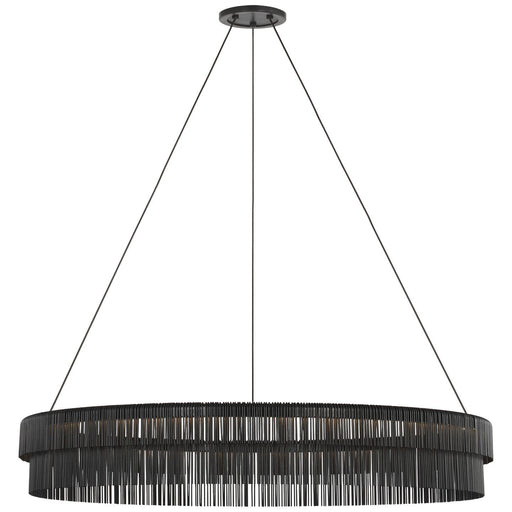 Differo 40" Layered Ring Pendant in Aged Iron