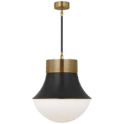 Precision Large Pendant in Antique-Burnished Brass and Bronze