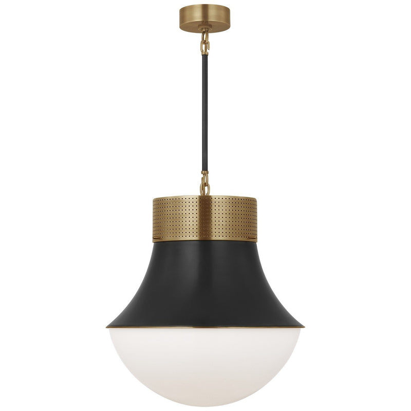Precision Large Pendant in Antique-Burnished Brass and Bronze