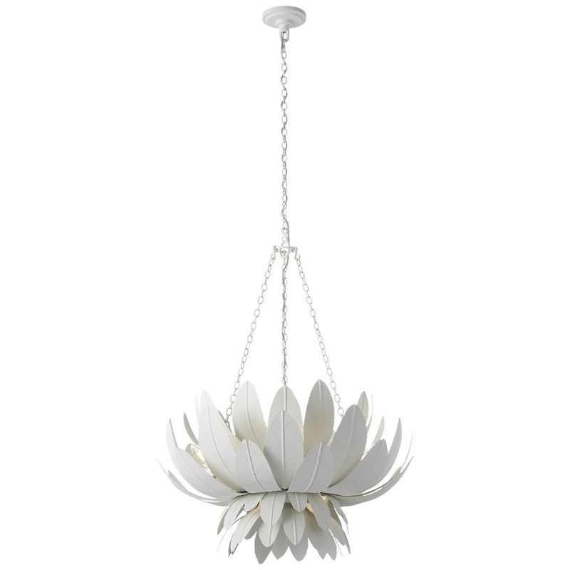 Sinclair 26" Sculpted 9-Light Pendant in Plaster White