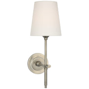 Bryant 15" Cordless Linen Shade Wall Sconce in Antique Nickel