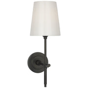 Bryant 15" Cordless White Glass Bath Sconce in Bronze