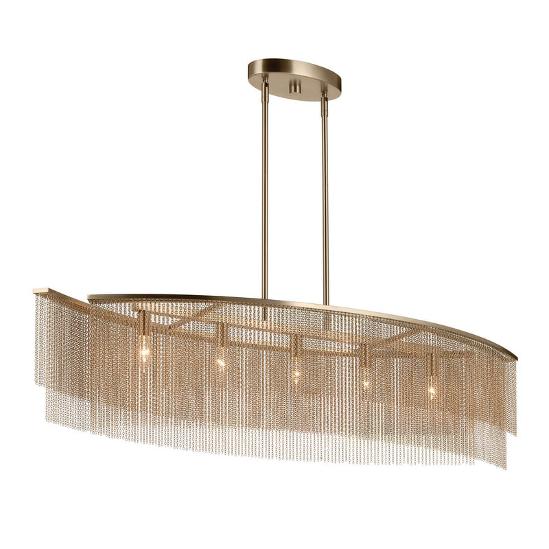 Khaite 5-Light Linear Pendant in Champagne Bronze