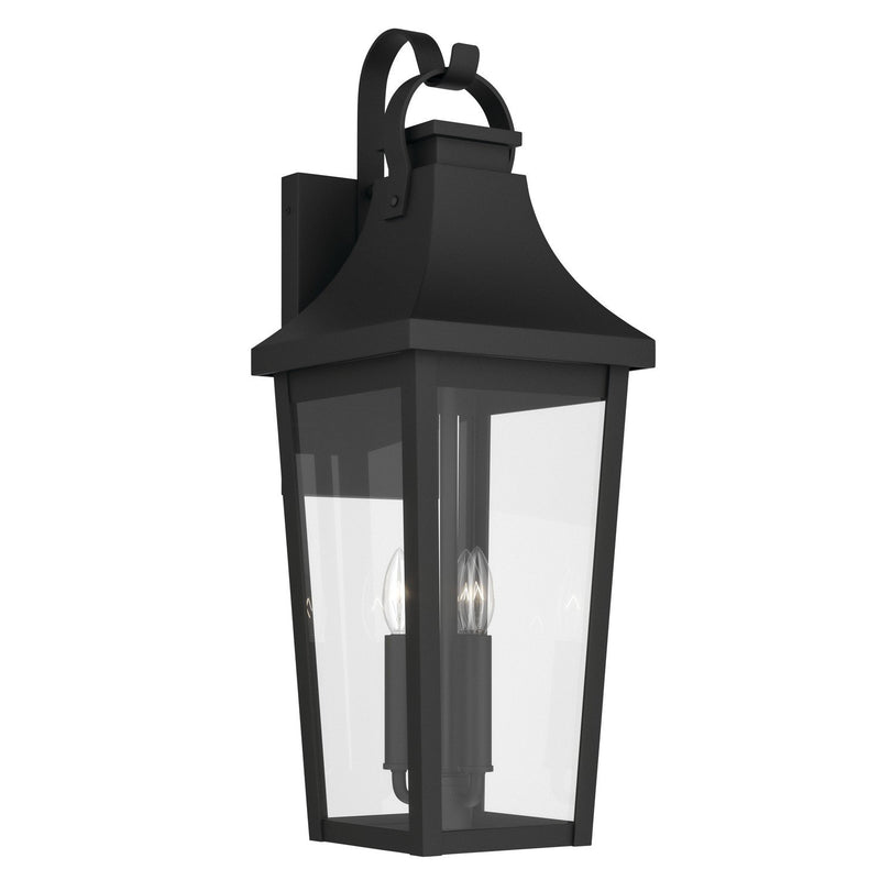 Cleary 3-Light Outdoor Wall Lantern in Textured Black
