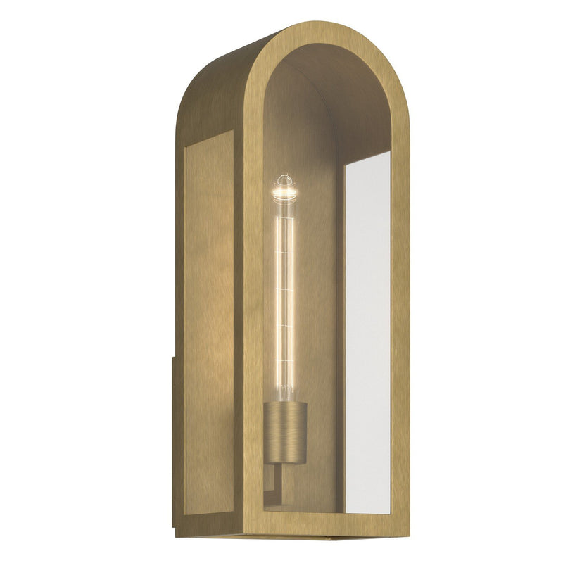 Marea Medium Outdoor Wall Sconce in Natural Brass
