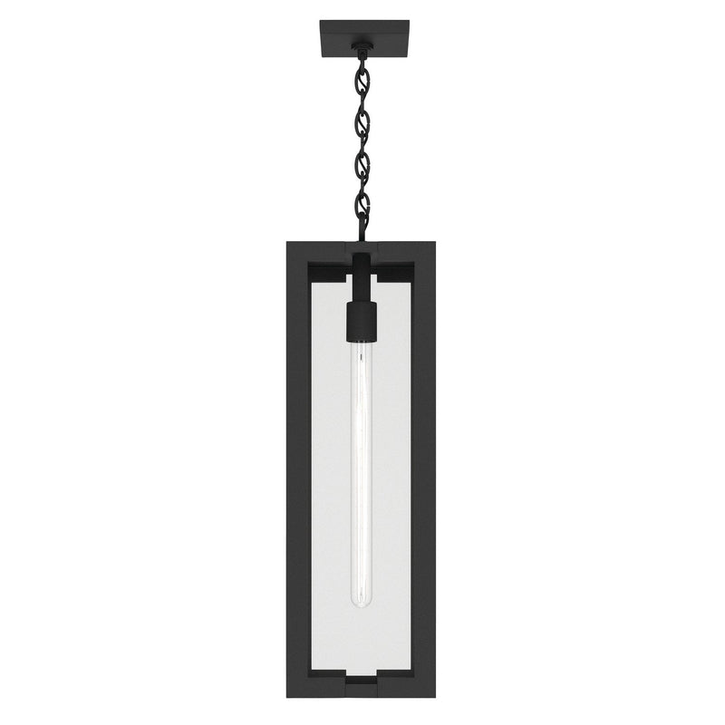 Calen Outdoor Lantern Pendant in Textured Black
