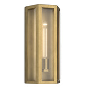 Berens Small Outdoor Wall Lantern in Natural Brass
