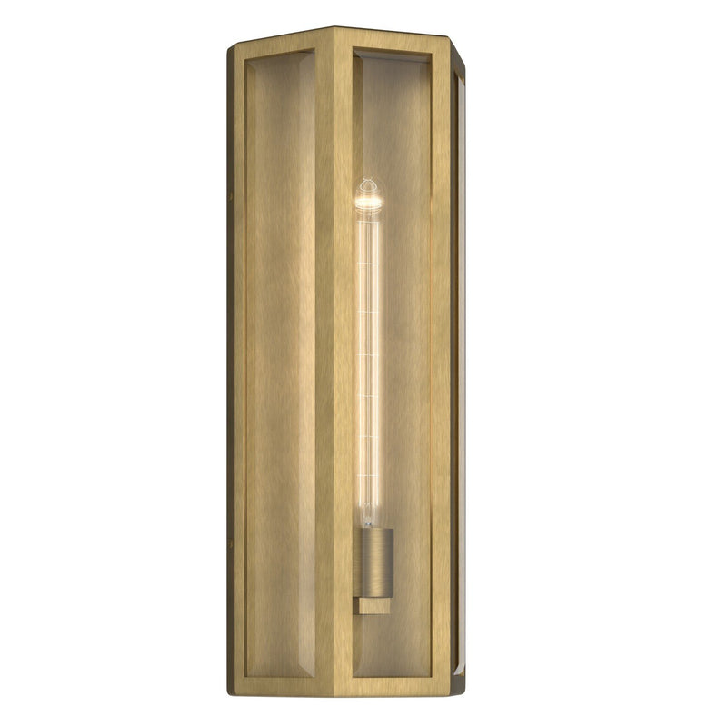 Berens Medium Outdoor Wall Lantern in Natural Brass