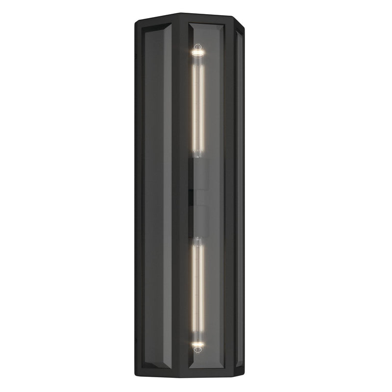 Berens 2-Light Outdoor Wall Lantern in Textured Black