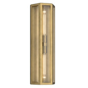 Berens 2-Light Outdoor Wall Lantern in Natural Brass