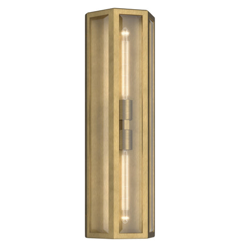 Berens 2-Light Outdoor Wall Lantern in Natural Brass