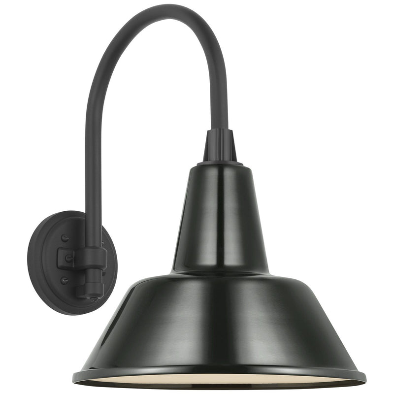 Academy Arched Mack 11" Barn Light Outdoor Wall Lantern in Matte Black