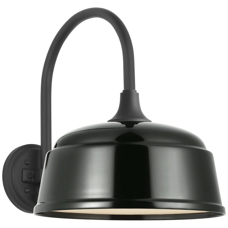 Academy Arched Mack 11" Barn Light Outdoor Wall Lantern in Matte Black