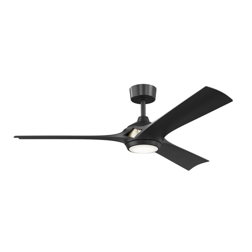 Veetra 56" Outdoor Ceiling Fan with Light in Matte Black