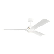 Veetra 56" Outdoor Ceiling Fan with Light in Matte White