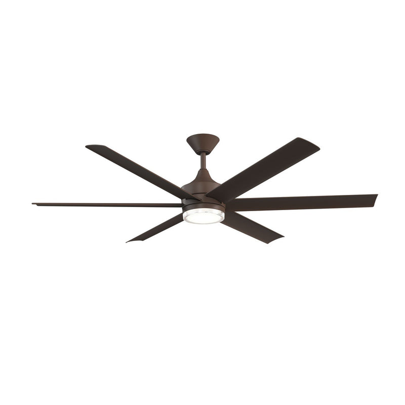 Solen 65" Outdoor Ceiling Fan with Light in Satin Natural Bronze