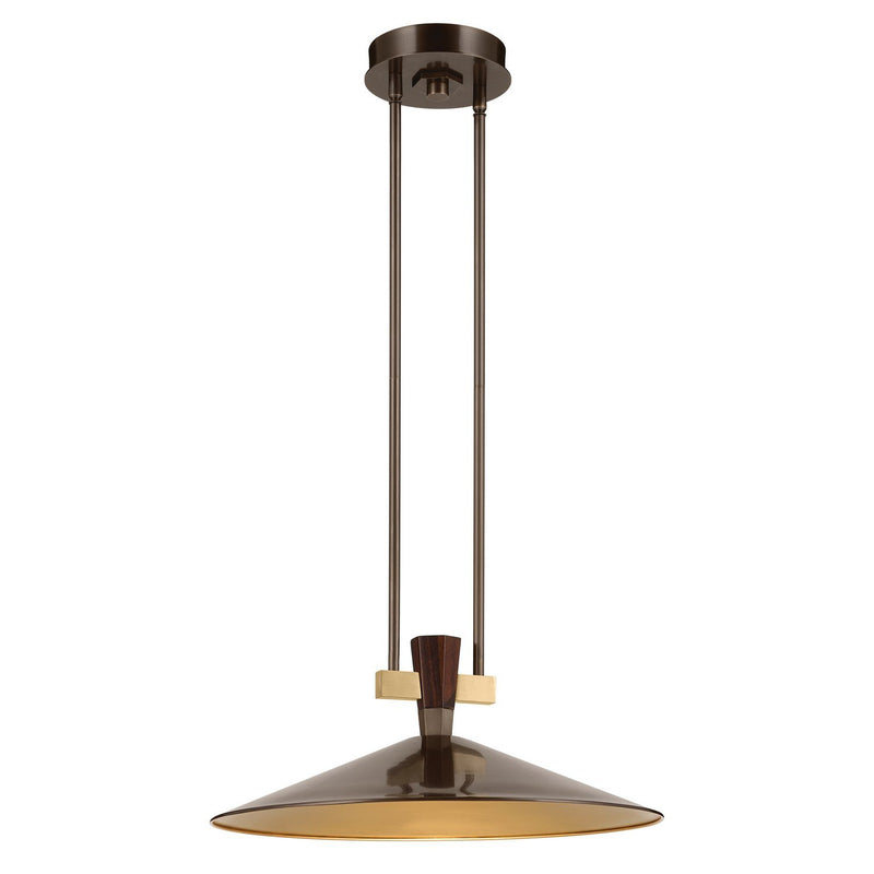 Tenon 20" Pendant in Lacquered Bronze