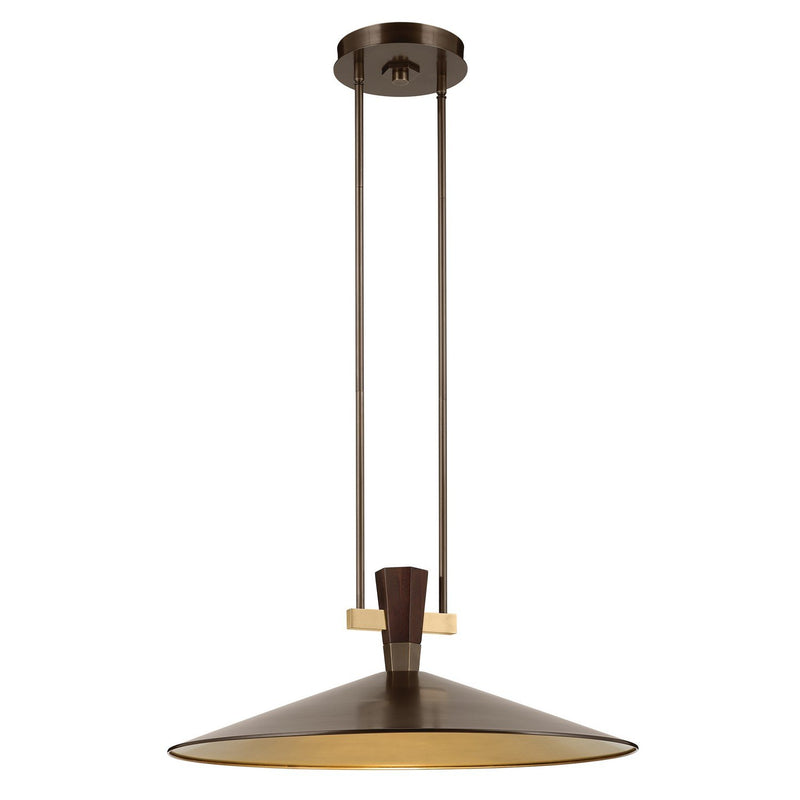 Tenon 28" Pendant in Lacquered Bronze