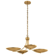 Palmela 4-Light Convertible Chandelier in Lacquered Brass