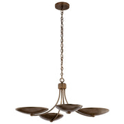 Palmela 4-Light Convertible Chandelier in Lacquered Brass