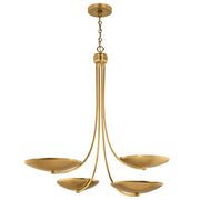 Palmela 4-Light Chandelier in Lacquered Brass