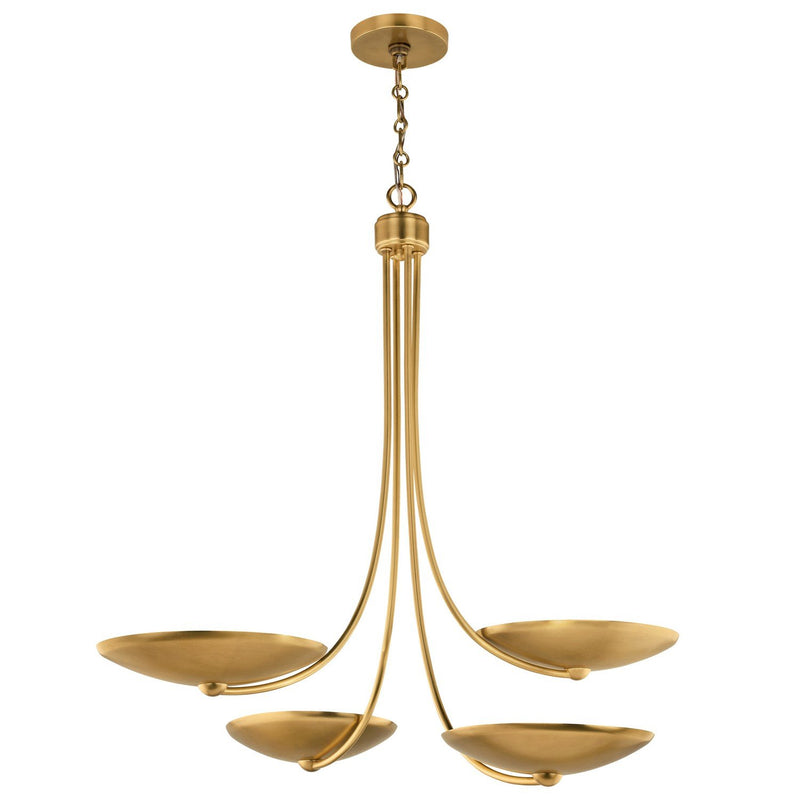 Palmela 4-Light Chandelier in Lacquered Brass