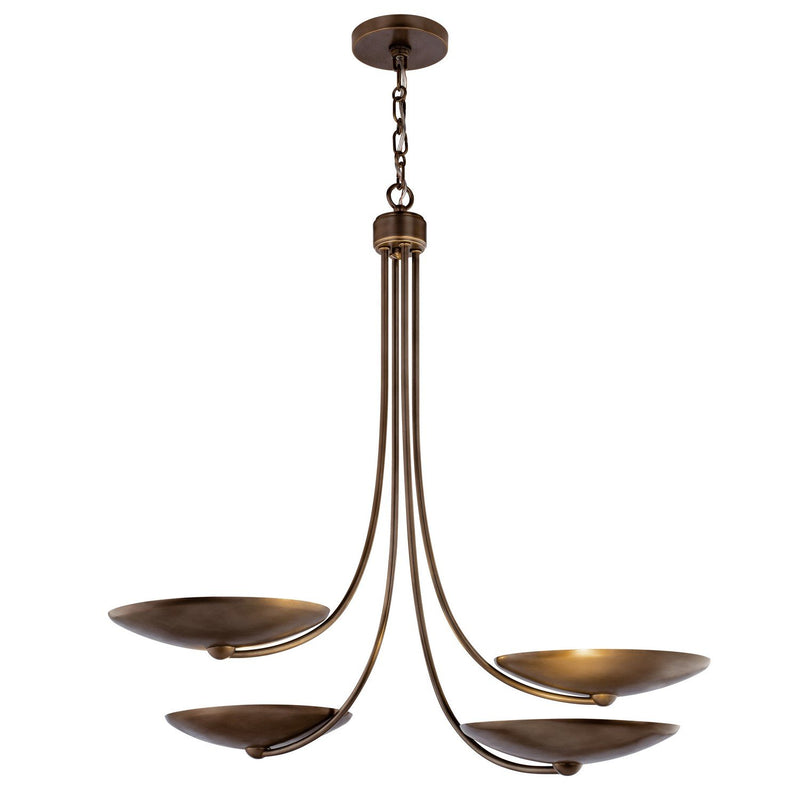 Palmela 4-Light Chandelier in Lacquered Brass
